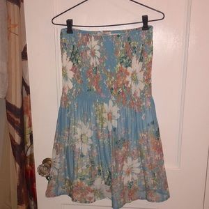 Flowered Strapless Dress Y2K era